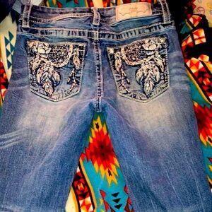 Women's Blue Embroidered Jeans